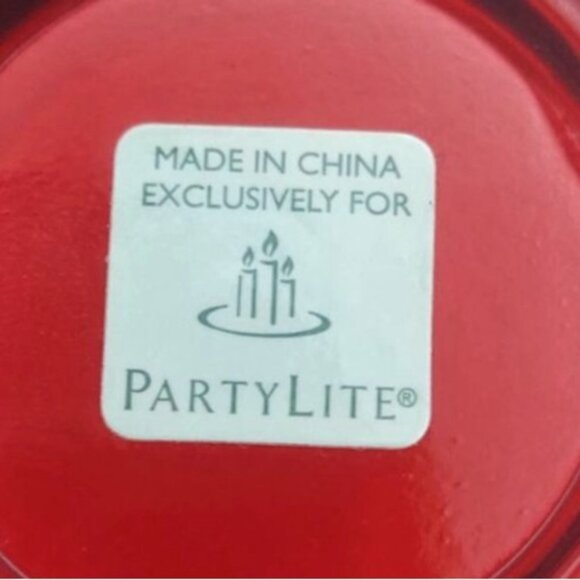 Partylite Natures Bounty Ruby Red Apple Glass Tea Light Votive Candle Holder - Picture 6 of 7